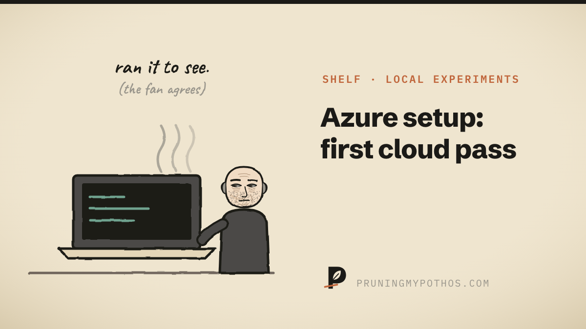Cover illustration for Azure setup: first cloud pass