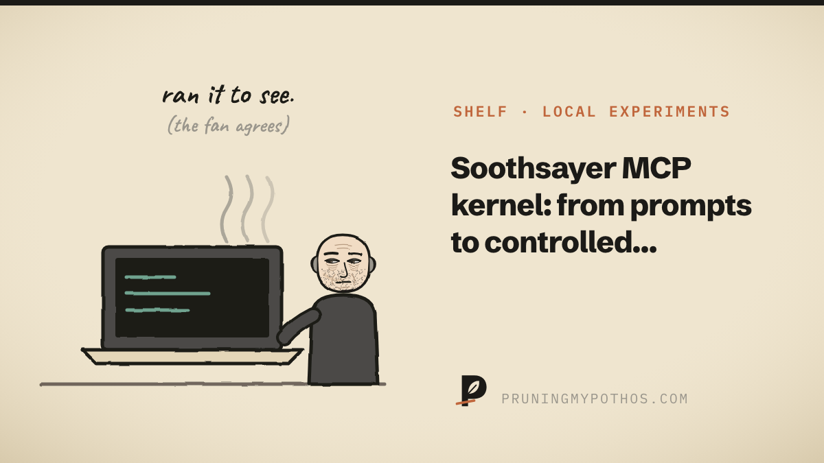 Cover illustration for Soothsayer MCP kernel: from prompts to controlled orchestration
