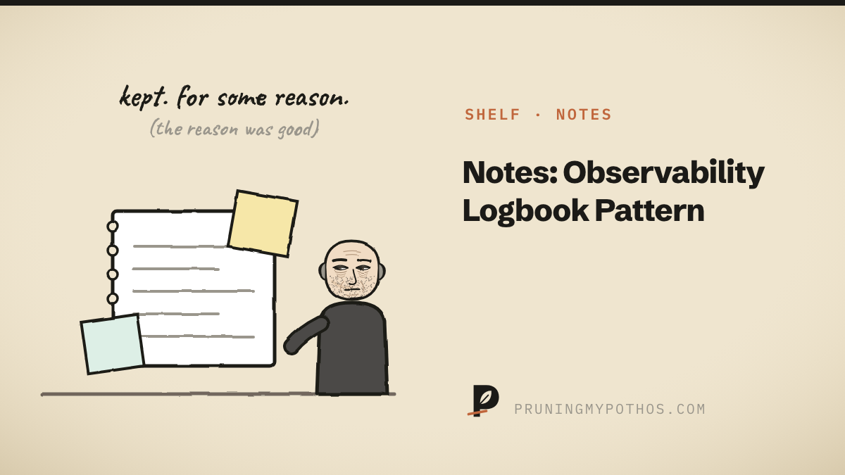 Cover illustration for Notes: Observability Logbook Pattern