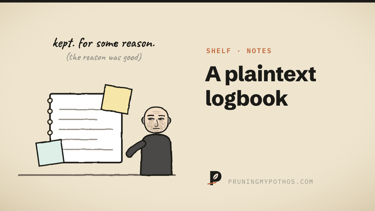 Cover illustration for Notes/Tools: a plaintext logbook