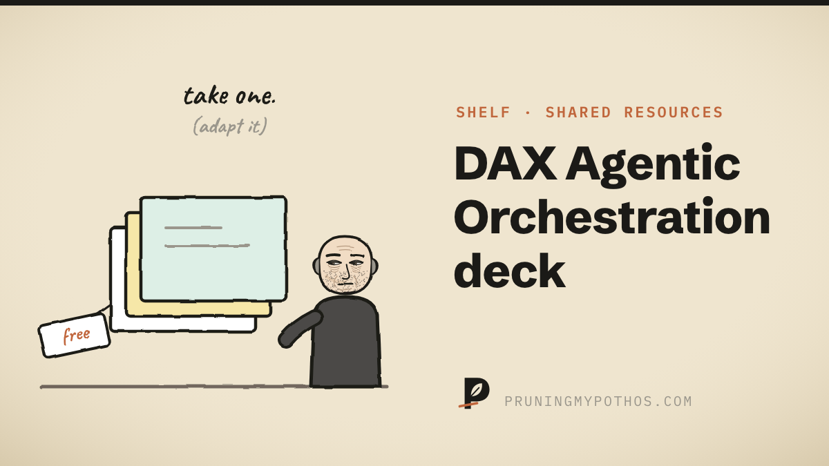 Cover illustration for DAX Agentic Orchestration deck